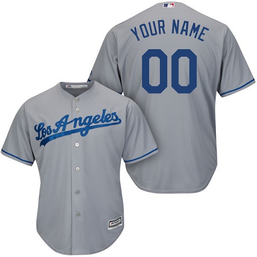 Youth Custom Los Angeles Dodgers Replica Grey Road Cool Base Jersey Youth Custom Los Angeles Dodgers Replica Grey Road Cool Base Jersey