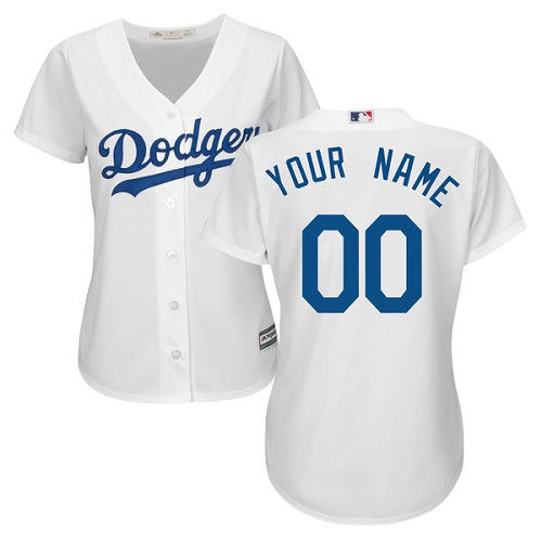 Women's Custom Los Angeles Dodgers Authentic White Home Cool Base Jersey Women's Custom Los Angeles Dodgers Authentic White Home Cool Base Jersey