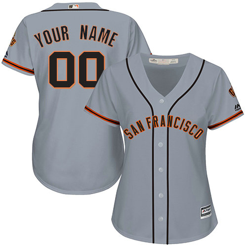 Women's Custom San Francisco Giants Authentic Grey Road Cool Base Jersey Women's Custom San Francisco Giants Authentic Grey Road Cool Base Jersey