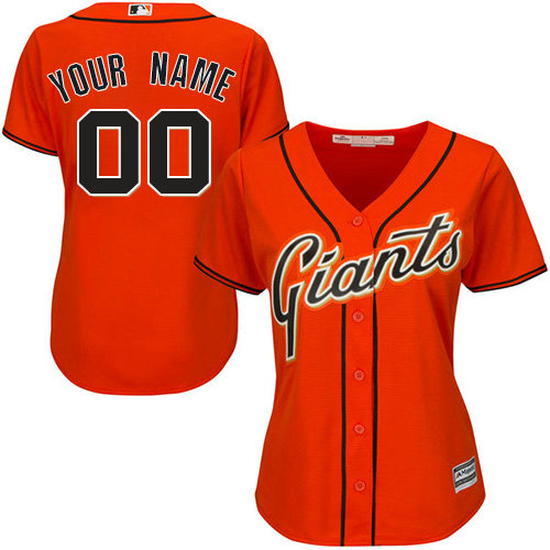 Women's Custom San Francisco Giants Replica Orange Alternate Cool Base Jersey Women's Custom San Francisco Giants Replica Orange Alternate Cool Base Jersey