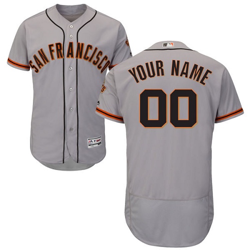 Custom San Francisco Giants Grey Flexbase Authentic Collection Jersey