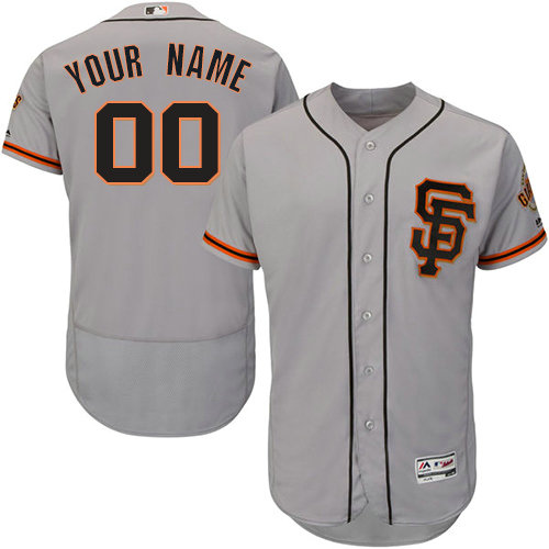 Custom San Francisco Giants Gray Flexbase Authentic Collection Jersey