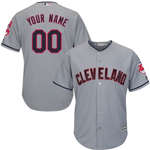 Youth Custom Cleveland Indians Replica Grey Road Cool Base Jersey Youth Custom Cleveland Indians Replica Grey Road Cool Base Jersey