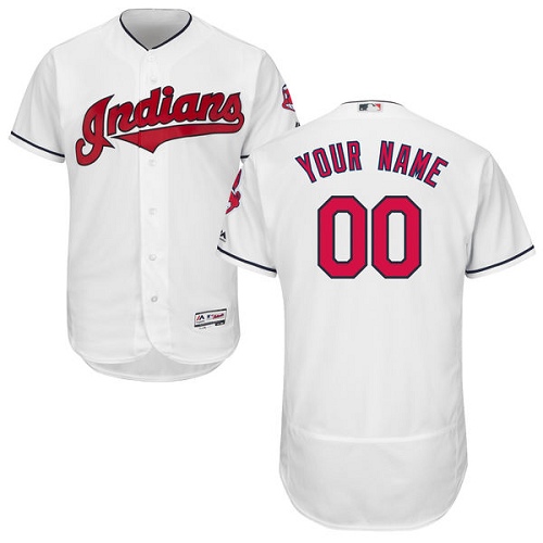 Custom Cleveland Indians White Flexbase Authentic Collection Jersey Custom Cleveland Indians White Flexbase Authentic Collection Jersey
