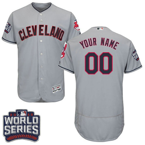 Custom Cleveland Indians Grey 2016 World Series Bound Flexbase Authentic Collection Jersey Custom Cleveland Indians Grey 2016 World Series Bound Flexbase Authentic Collection Jersey