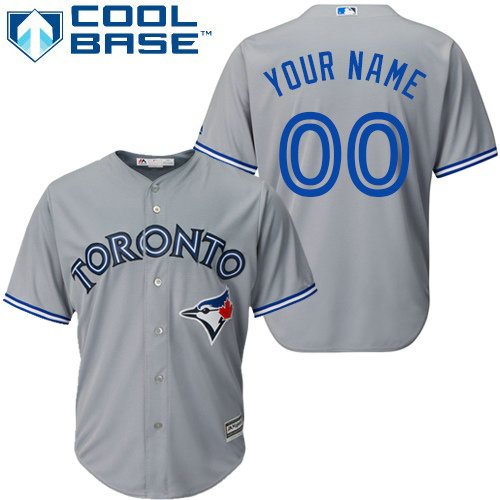 Youth Custom Toronto Blue Jays Replica Grey Road Jersey