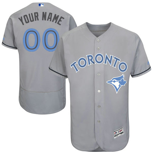 Custom Toronto Blue Jays Authentic Gray 2016 Father's Day Fashion Flex Base Jersey Custom Toronto Blue Jays Authentic Gray 2016 Father's Day Fashion Flex Base Jersey