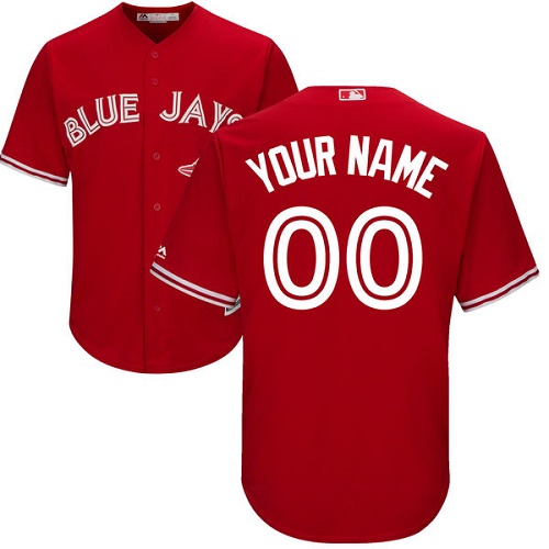 Custom Toronto Blue Jays Replica Scarlet Alternate Cool Base Jersey Custom Toronto Blue Jays Replica Scarlet Alternate Cool Base Jersey