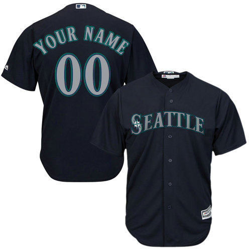 Custom Seattle Mariners Replica Navy Blue Alternate 2 Cool Base Jersey