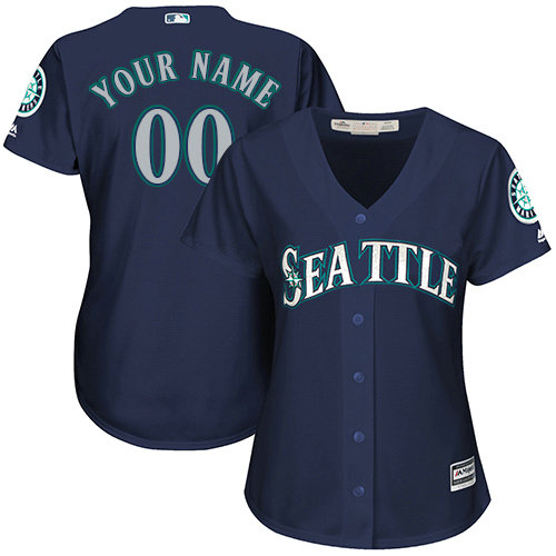 Women's Custom Seattle Mariners Authentic Navy Blue Alternate 2 Cool Base Jersey Women's Custom Seattle Mariners Authentic Navy Blue Alternate 2 Cool Base Jersey