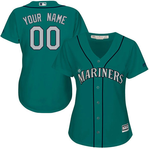 Women's Custom Seattle Mariners Replica Teal Green Alternate Cool Base Jersey Women's Custom Seattle Mariners Replica Teal Green Alternate Cool Base Jersey