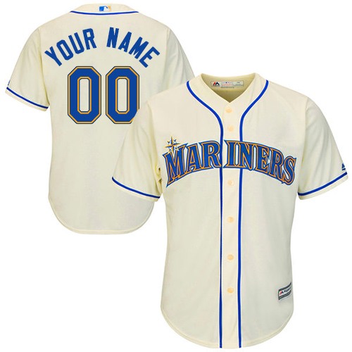 Youth Custom Seattle Mariners Replica Cream Alternate Cool Base Jersey