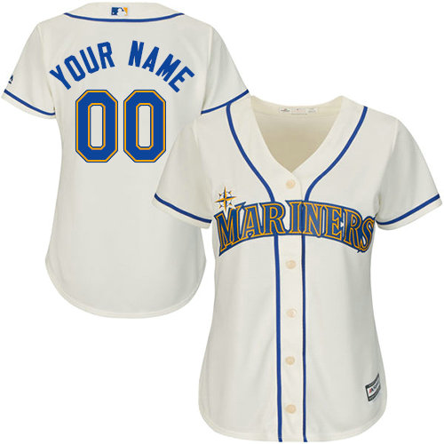 Women's Custom Seattle Mariners Authentic Cream Alternate Cool Base Jersey