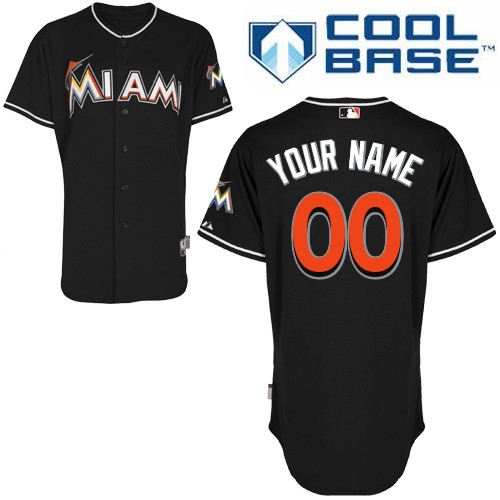 Youth Custom Miami Marlins Replica Black Alternate 2 Cool Base Jersey Youth Custom Miami Marlins Replica Black Alternate 2 Cool Base Jersey