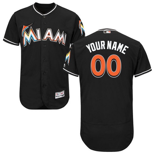 Custom Miami Marlins Black Flexbase Authentic Collection Jersey Custom Miami Marlins Black Flexbase Authentic Collection Jersey