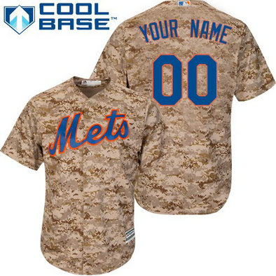 Custom New York Mets Replica Camo Alternate Cool Base Jersey Custom New York Mets Replica Camo Alternate Cool Base Jersey