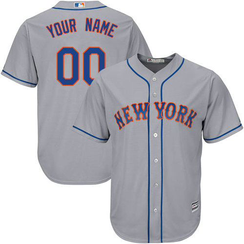 Youth Custom New York Mets Authentic Grey Road Cool Base Jersey