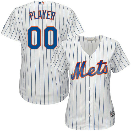 Women's Custom New York Mets Replica White Home Cool Base Jersey