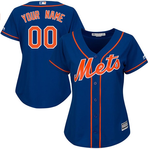 Women's Custom New York Mets Replica Royal Blue Alternate Home Cool Base Jersey Women's Custom New York Mets Replica Royal Blue Alternate Home Cool Base Jersey