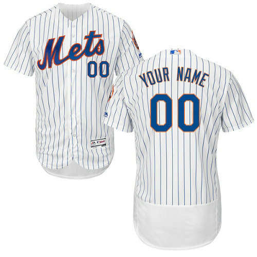 Custom New York Mets White Flexbase Authentic Collection Jersey Custom New York Mets White Flexbase Authentic Collection Jersey