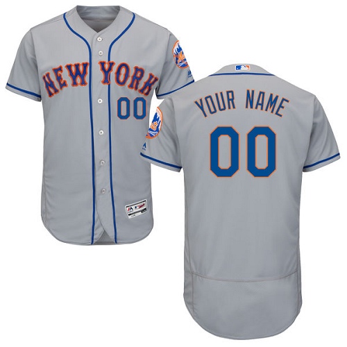 Custom New York Mets Grey Flexbase Authentic Collection Jersey Custom New York Mets Grey Flexbase Authentic Collection Jersey