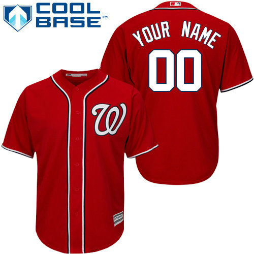 Youth Custom Washington Nationals Authentic Red Alternate 1 Cool Base Jersey Youth Custom Washington Nationals Authentic Red Alternate 1 Cool Base Jersey