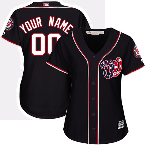 Women's Custom Washington Nationals Replica Navy Blue Alternate 2 Cool Base Jersey Women's Custom Washington Nationals Replica Navy Blue Alternate 2 Cool Base Jersey