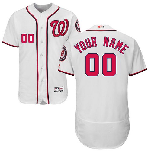 Custom Washington Nationals White Flexbase Authentic Collection Jersey Custom Washington Nationals White Flexbase Authentic Collection Jersey