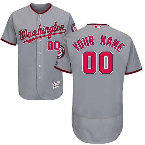 Custom Washington Nationals Grey Flexbase Authentic Collection Jersey Custom Washington Nationals Grey Flexbase Authentic Collection Jersey