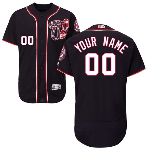 Custom Washington Nationals Navy Blue Flexbase Authentic Collection Jersey Custom Washington Nationals Navy Blue Flexbase Authentic Collection Jersey
