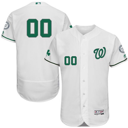 Custom Washington Nationals White Celtic Flexbase Authentic Collection Jersey