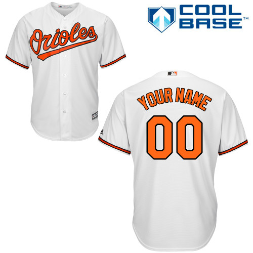 Custom Baltimore Orioles Replica White Home Cool Base Jersey Custom Baltimore Orioles Replica White Home Cool Base Jersey