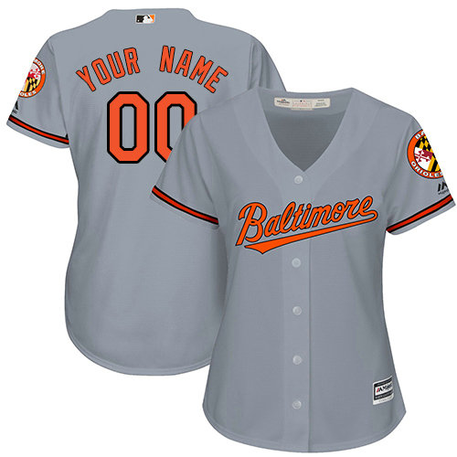 Women's Custom Baltimore Orioles Authentic Grey Road Cool Base Jersey Women's Custom Baltimore Orioles Authentic Grey Road Cool Base Jersey
