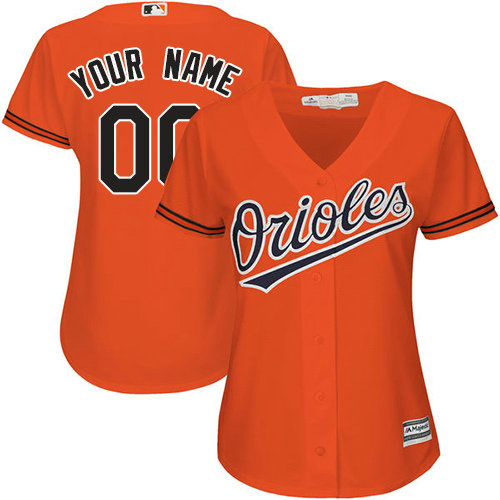 Women's Custom Baltimore Orioles Replica Orange Alternate Cool Base Jersey Women's Custom Baltimore Orioles Replica Orange Alternate Cool Base Jersey