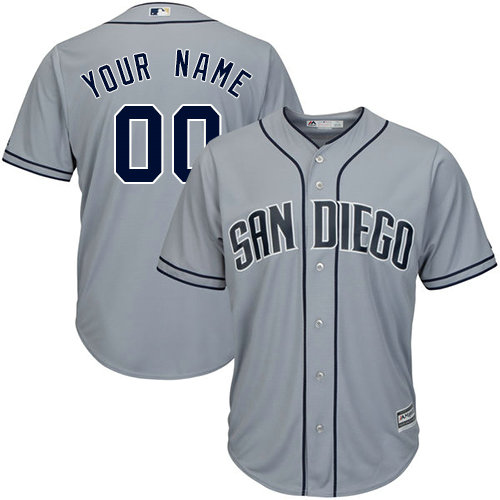 Custom San Diego Padres Replica Grey Road Cool Base Jersey Custom San Diego Padres Replica Grey Road Cool Base Jersey
