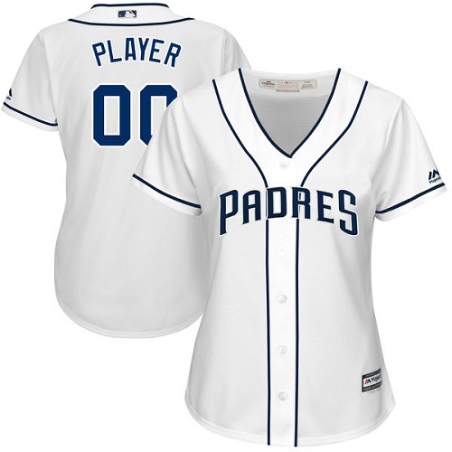 Women's Custom San Diego Padres Replica White Home Cool Base Jersey Women's Custom San Diego Padres Replica White Home Cool Base Jersey