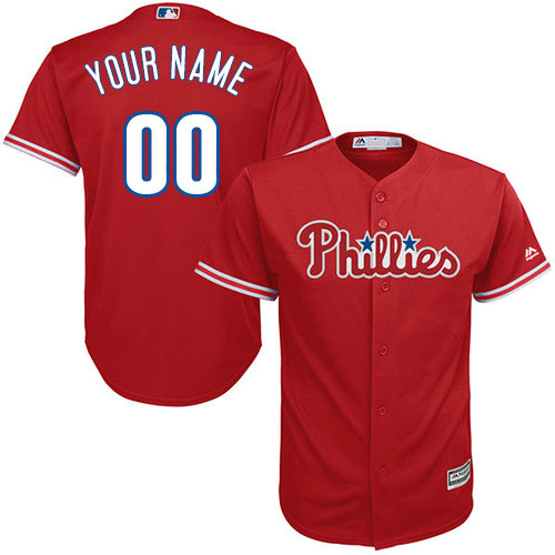 Youth Custom Philadelphia Phillies Replica Red Alternate Cool Base Jersey Youth Custom Philadelphia Phillies Replica Red Alternate Cool Base Jersey