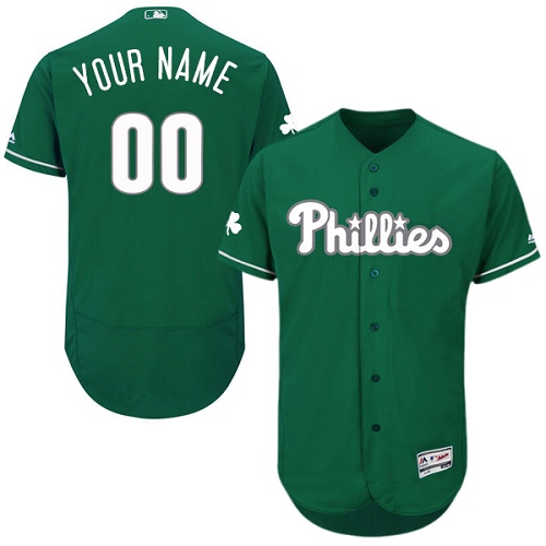 Custom Philadelphia Phillies Green Celtic Flexbase Authentic Collection Jersey Custom Philadelphia Phillies Green Celtic Flexbase Authentic Collection Jersey