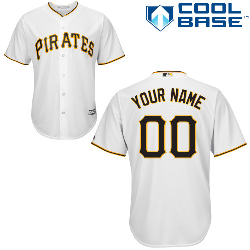Custom Pittsburgh Pirates Authentic White Home Cool Base Jersey Custom Pittsburgh Pirates Authentic White Home Cool Base Jersey