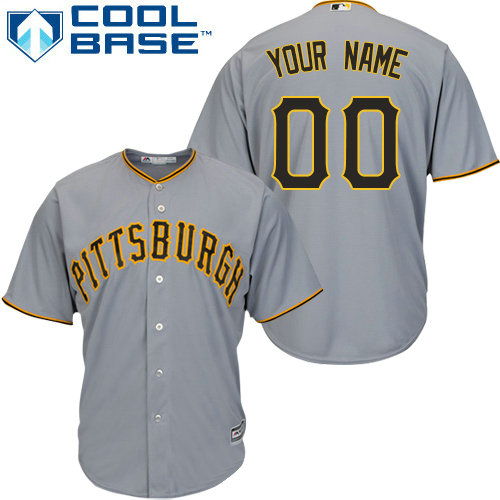 Custom Pittsburgh Pirates Replica Grey Road Cool Base Jersey Custom Pittsburgh Pirates Replica Grey Road Cool Base Jersey