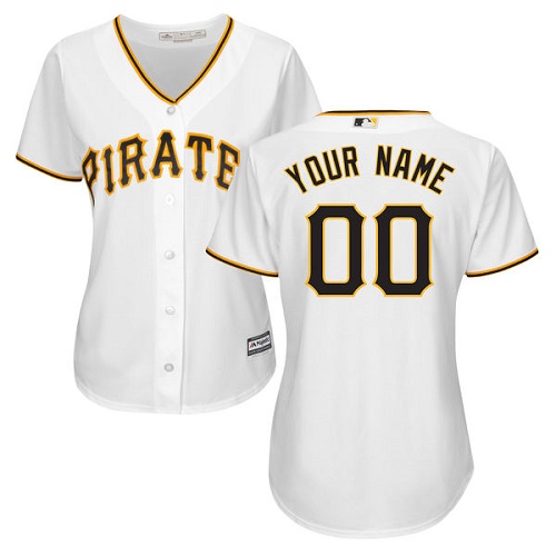 Women's Custom Pittsburgh Pirates Replica White Home Cool Base Jersey