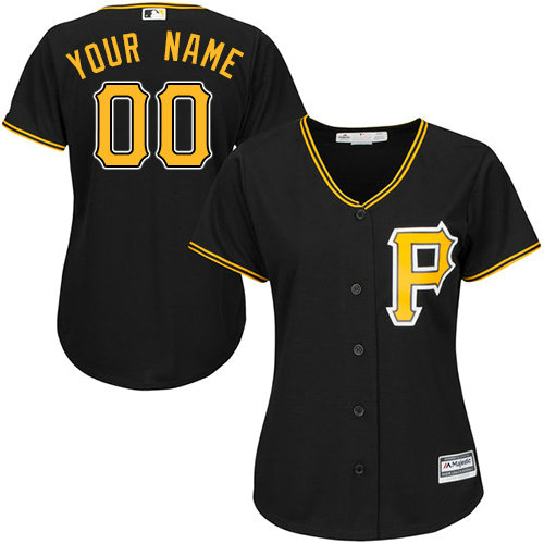Women's Custom Pittsburgh Pirates Authentic Black Alternate Cool Base Jersey Women's Custom Pittsburgh Pirates Authentic Black Alternate Cool Base Jersey