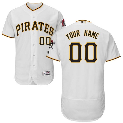 Custom Pittsburgh Pirates White Flexbase Authentic Collection Jersey Custom Pittsburgh Pirates White Flexbase Authentic Collection Jersey