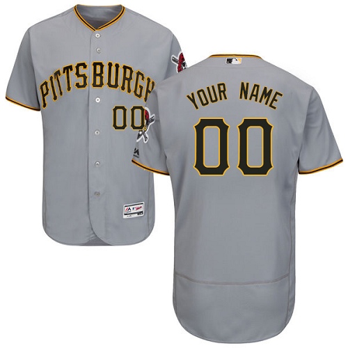 Custom Pittsburgh Pirates Grey Flexbase Authentic Collection Jersey Custom Pittsburgh Pirates Grey Flexbase Authentic Collection Jersey