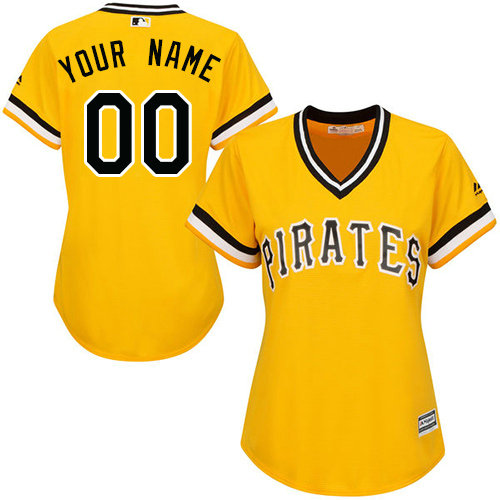 Women's Custom Pittsburgh Pirates Authentic Gold Alternate Cool Base Jersey