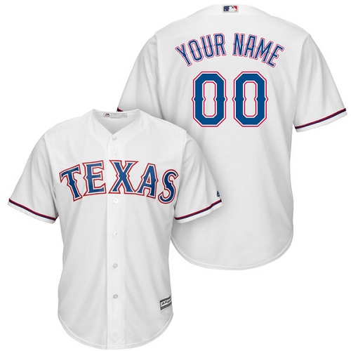 Custom Texas Rangers Authentic White Home Cool Base Jersey Custom Texas Rangers Authentic White Home Cool Base Jersey