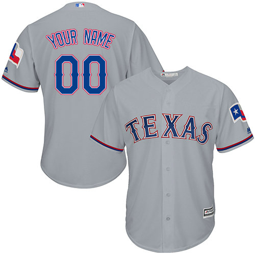Youth Custom Texas Rangers Replica Grey Road Cool Base Jersey