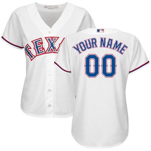 Women's Custom Texas Rangers Replica White Home Cool Base Jersey