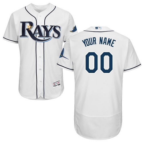 Custom Tampa Bay Rays Home White Flexbase Authentic Collection Jersey Custom Tampa Bay Rays Home White Flexbase Authentic Collection Jersey