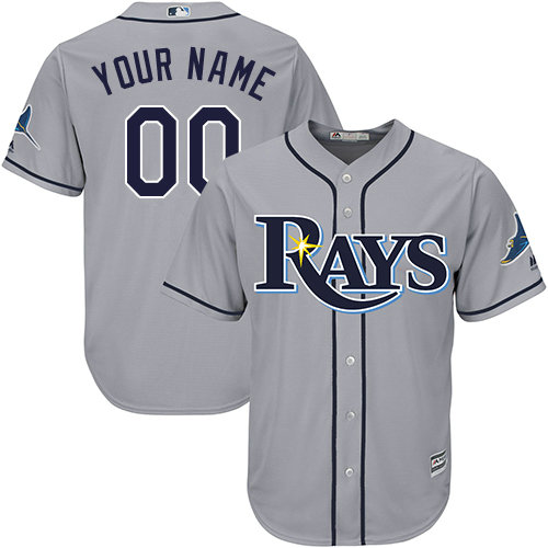 Custom Tampa Bay Rays Replica Grey Road Cool Base Jersey Custom Tampa Bay Rays Replica Grey Road Cool Base Jersey